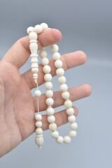 Sistemli Oyma İmameli İri Boy Deve Kemiği Tesbih 10 Mm