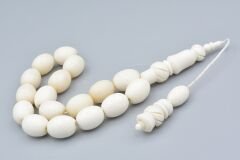 Sistemli Oyma İmameli İri Boy Balina Kemiği Efe Maskot Tesbih