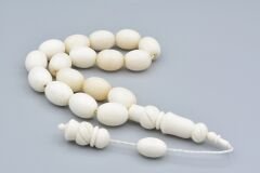 Sistemli Oyma İmameli İri Boy Balina Kemiği Efe Maskot Tesbih