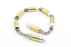 Usta İşi Hematit Taşlı İşlevsiz Mermi Zaza Tesbih