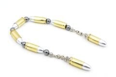 Usta İşi Hematit Taşlı İşlevsiz Mermi Zaza Tesbih