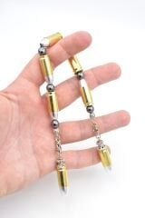 Usta İşi Hematit Taşlı İşlevsiz Mermi Zaza Tesbih