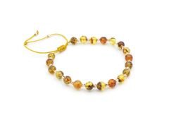 Hakiki Doğal Makrome Model Damla Kehribar Bileklik 6 Mm