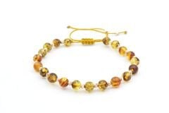 Hakiki Doğal Makrome Model Damla Kehribar Bileklik 6 Mm