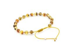 Hakiki Doğal Makrome Model Damla Kehribar Bileklik 6 Mm