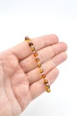 Hakiki Doğal Makrome Model Damla Kehribar Bileklik 6 Mm