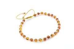 Hakiki Doğal Makrome Model Damla Kehribar Bileklik 4 Mm