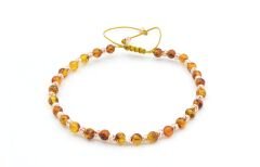 Hakiki Doğal Makrome Model Damla Kehribar Bileklik 4 Mm