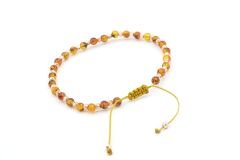 Hakiki Doğal Makrome Model Damla Kehribar Bileklik 4 Mm