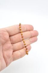 Hakiki Doğal Makrome Model Damla Kehribar Bileklik 4 Mm