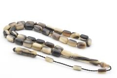 Sistemli Kapsül Kesim Bej Siyah Koç Boynuzu Tesbih