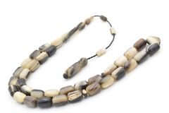 Sistemli Kapsül Kesim Bej Siyah Koç Boynuzu Tesbih