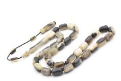 Sistemli Kapsül Kesim Bej Siyah Koç Boynuzu Tesbih