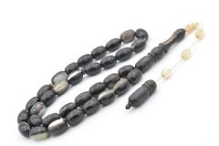 Sistemli Tombul Beyzi Kesim Siyah Koç Boynuzu Tesbih