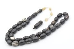 Sistemli Tombul Beyzi Kesim Siyah Koç Boynuzu Tesbih