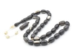 Sistemli Tombul Beyzi Kesim Siyah Koç Boynuzu Tesbih