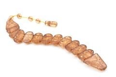 Sistemli Hareli Parçacıklı Altın Rengi Toz Kehribar Balık Tesbih