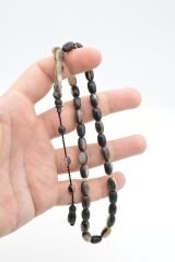 Sistemli Tombul Beyzi Kesim Bej Siyah Koç Boynuzu Tesbih