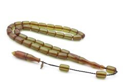 M.Tacir Usta İmzalı Kapsül Kesim Mavi Sıkma Kehribar Tesbih