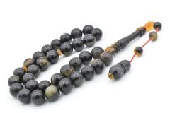 Sistemli Küre Kesim İri Boy Siyah Koç Boynuzu Tesbih