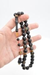 Sistemli Küre Kesim İri Boy Siyah Koç Boynuzu Tesbih