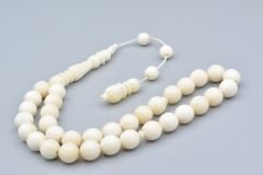 Sistemli İmamesi Kalem İşçilikli İri Boy Küre Kesim Deve Kemiği Tesbih