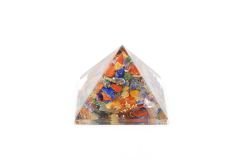 Hakiki Doğal Karışık Taşlı Çakra Orgonit Piramit 36 Gram