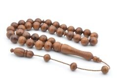 Sistemli Sığırcık Kesim İri Boy Bocote Ağacı Tesbih