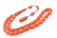 Usta İşi Sistemli Kapsül Kesim Açık Turuncu Katalin Tesbih