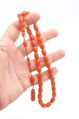 Usta İşi Sistemli Kapsül Kesim Açık Turuncu Katalin Tesbih