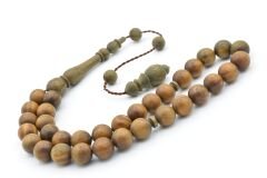 Sistemli Küre Kesim İri Boy Kahverengi Pelesenk Ağacı Tesbih