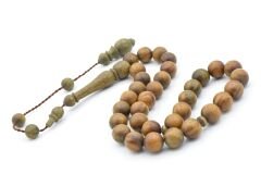 Sistemli Küre Kesim İri Boy Kahverengi Pelesenk Ağacı Tesbih