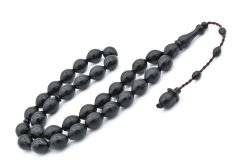 Sistemli Beyzi Kesim İri Boy Siyah Fiber Tesbih