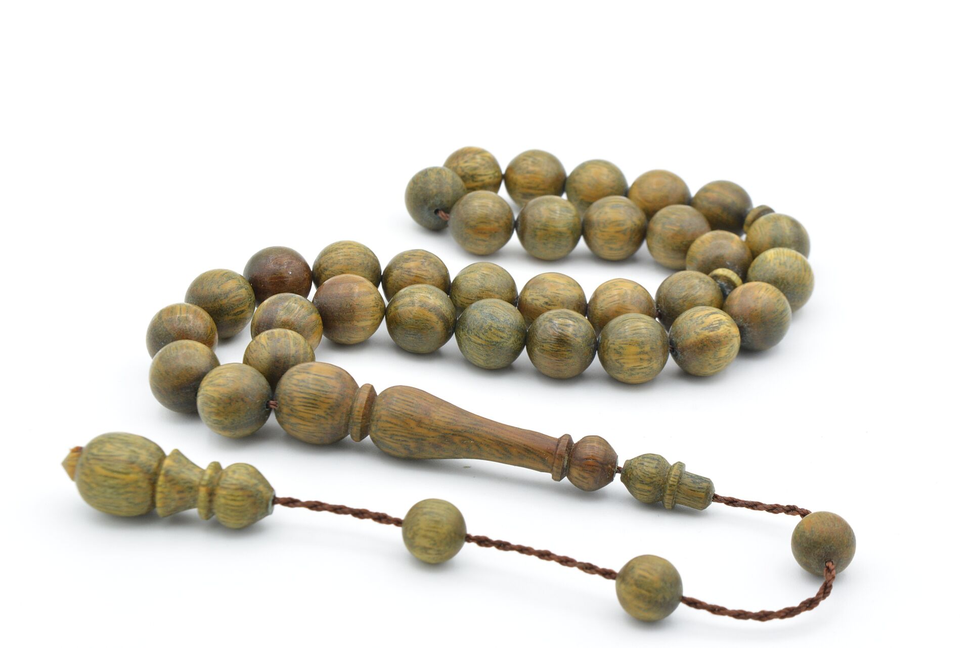 Sistemli Küre Kesim İri Boy Yeşil Pelesenk Ağacı Tesbih