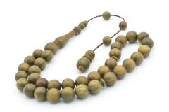 Sistemli Küre Kesim İri Boy Yeşil Pelesenk Ağacı Tesbih