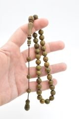 Sistemli Küre Kesim İri Boy Yeşil Pelesenk Ağacı Tesbih