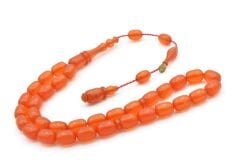 Sinan Songül İmzalı Kapsül Bilek Boy Turuncu Sıkma Kehribar Tesbih