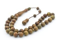 Sistemli Sığırcık Kesim İri Boy Kahverengi Pelesenk Ağacı Tesbih