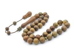 Sistemli Sığırcık Kesim İri Boy Kahverengi Pelesenk Ağacı Tesbih