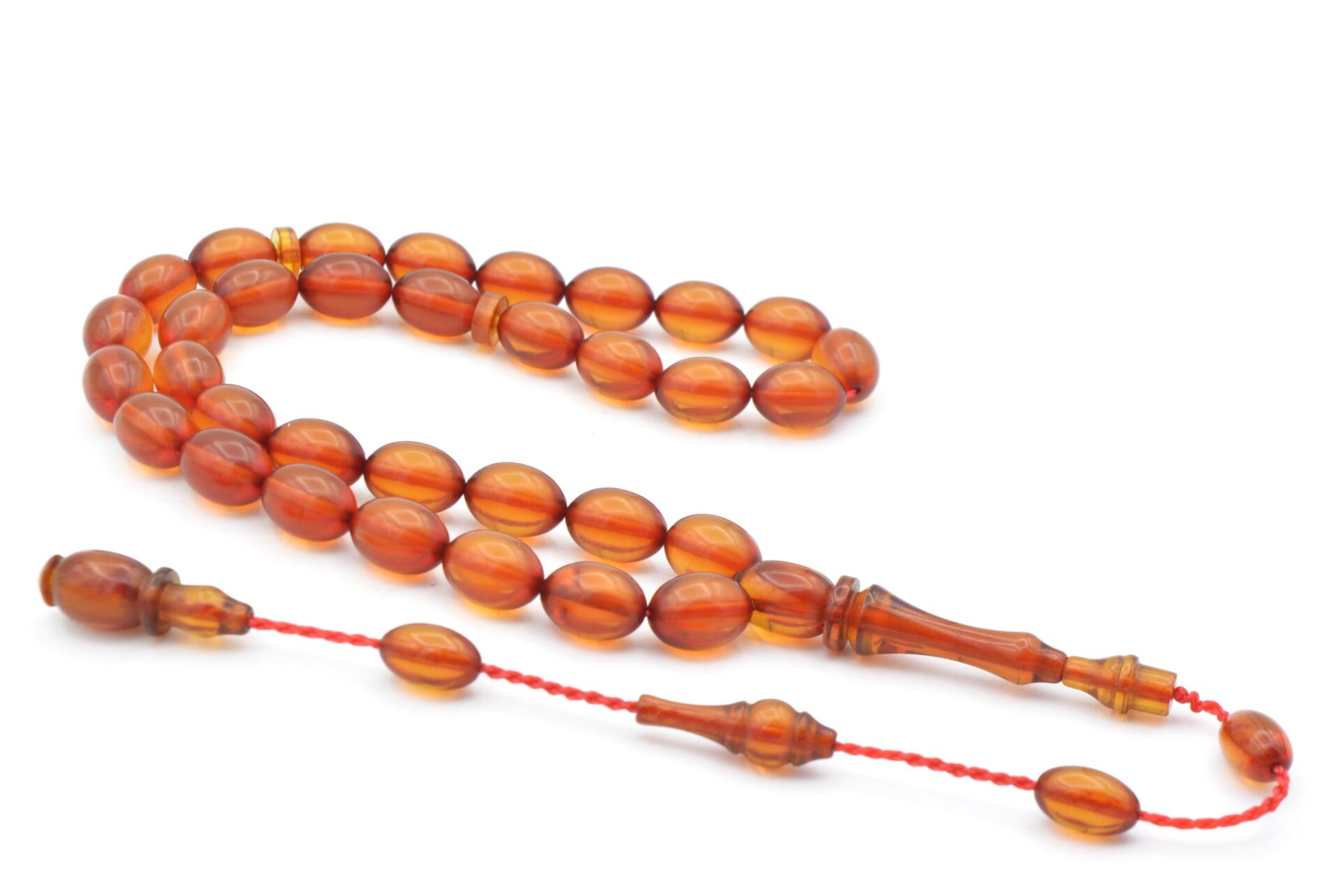 Sinan Usta Yapımı Beyzi Bilek Boy Zeytin Yeşili Sıkma Kehribar Tesbih