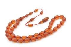 Sinan Usta Yapımı Beyzi Bilek Boy Zeytin Yeşili Sıkma Kehribar Tesbih