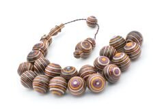 Sistemli Küre Kesim Bej Mor Kafur Ağacı Efe Maskot Tesbih