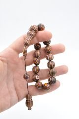 Sistemli Küre Kesim Bej Mor Kafur Ağacı Efe Maskot Tesbih