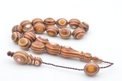 Sistemli Küre Kesim Bej Turuncu Kafur Ağacı Efe Maskot Tesbih