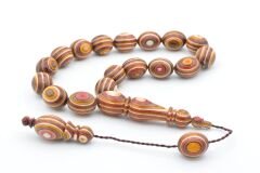 Sistemli Küre Kesim Bej Turuncu Kafur Ağacı Efe Maskot Tesbih