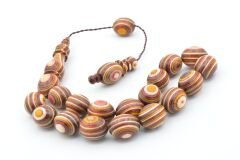 Sistemli Küre Kesim Bej Turuncu Kafur Ağacı Efe Maskot Tesbih