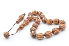 Sistemli Küre Kesim Bej Turuncu Kafur Ağacı Efe Maskot Tesbih