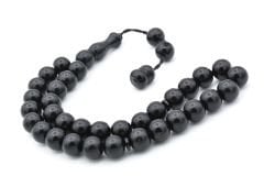 Sistemli Küre Kesim İri Boy Siyah Fiber Tesbih