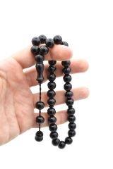 Sistemli Küre Kesim İri Boy Siyah Fiber Tesbih