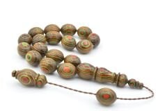 Sistemli Küre Kesim Kırmızı Yeşil Kafur Ağacı Efe Maskot Tesbih